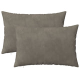 Cushion with Pillow HEERLEN 2 pcs Light Grey Velvet