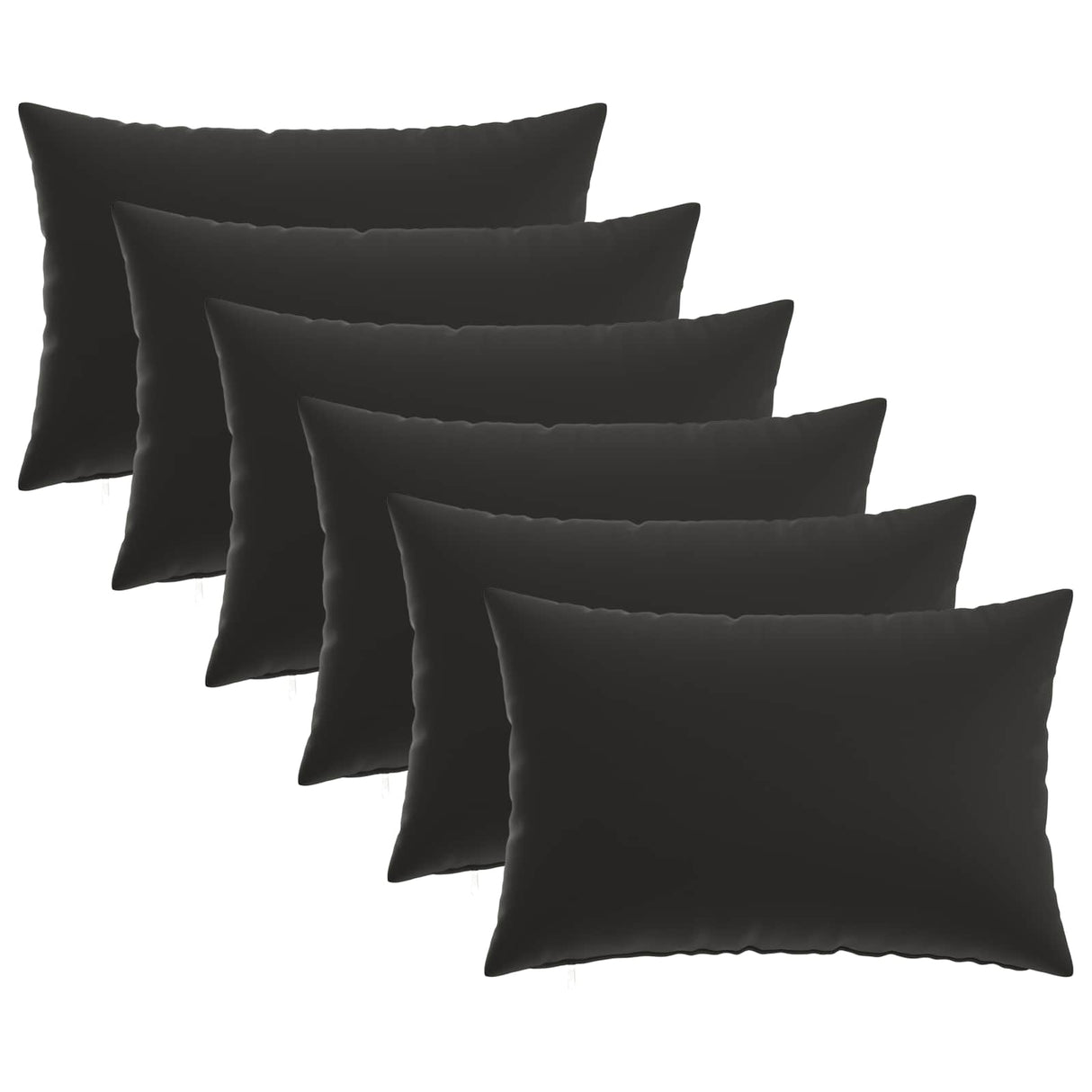 Cushion with Pillow HEERLEN 6 pcs Black Polyester