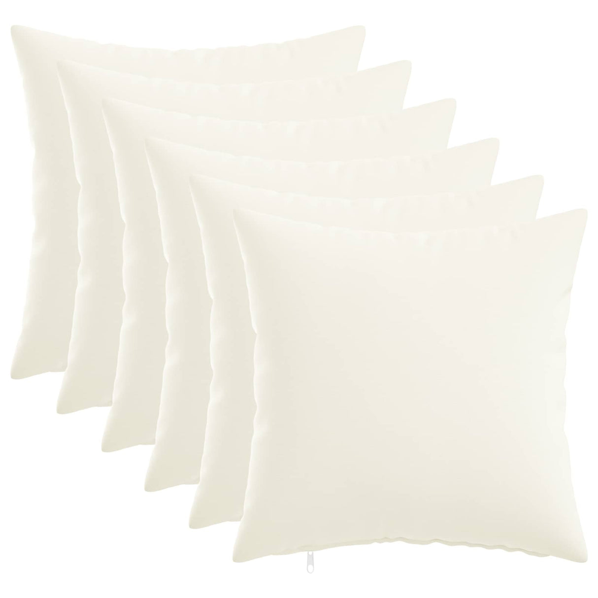 Cushion with Pillow HEERLEN 6 pcs White Fabric