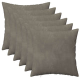 Cushion with Pillow HEERLEN 6 pcs Light Grey Velvet