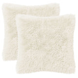 Cushion with Pillow HEERLEN 2 pcs White PV Fleece - Front View