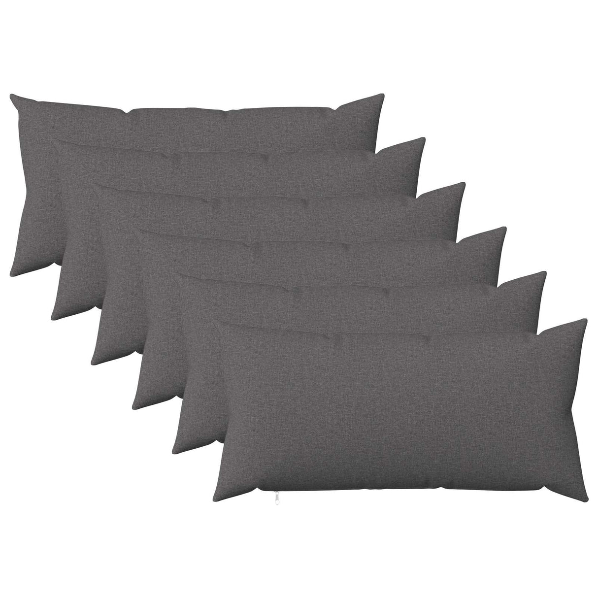 Cushion with Pillow HEERLEN 6 pcs Light Grey Fabric