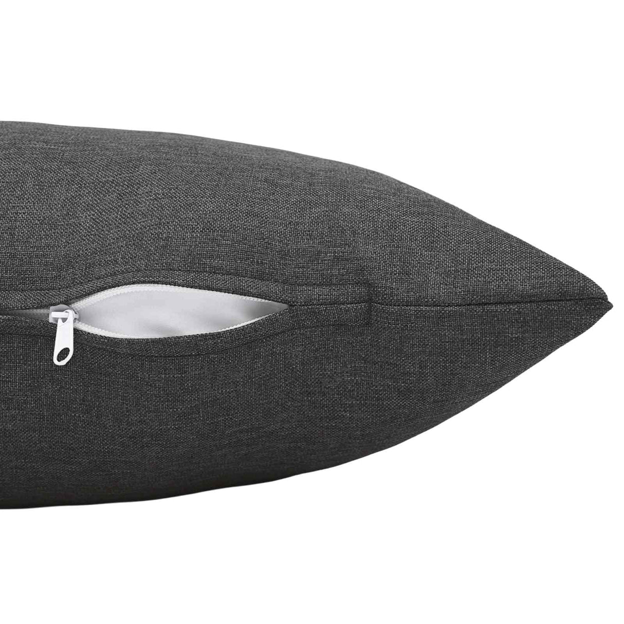 Cushion with Pillow HEERLEN 6 pcs Dark Grey Fabric