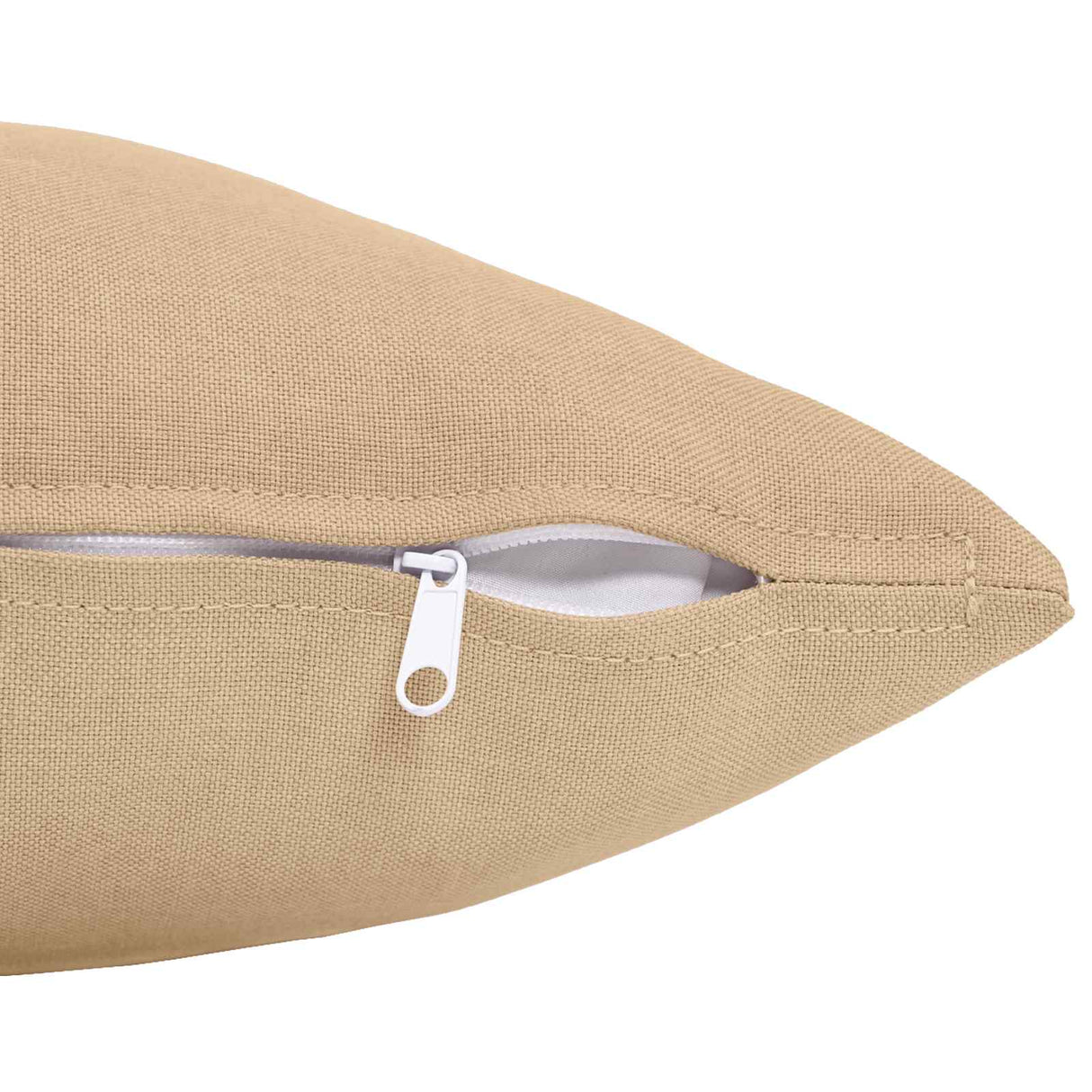 Cushion with Pillow HEERLEN 2 pcs Cream Fabric
