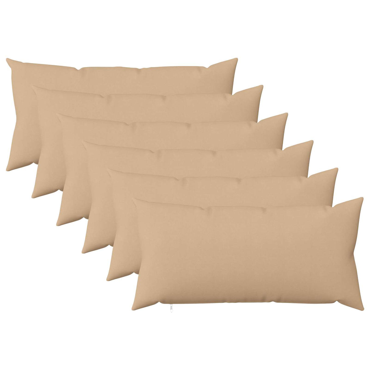 Cushion with Pillow HEERLEN 6 pcs Cream Fabric