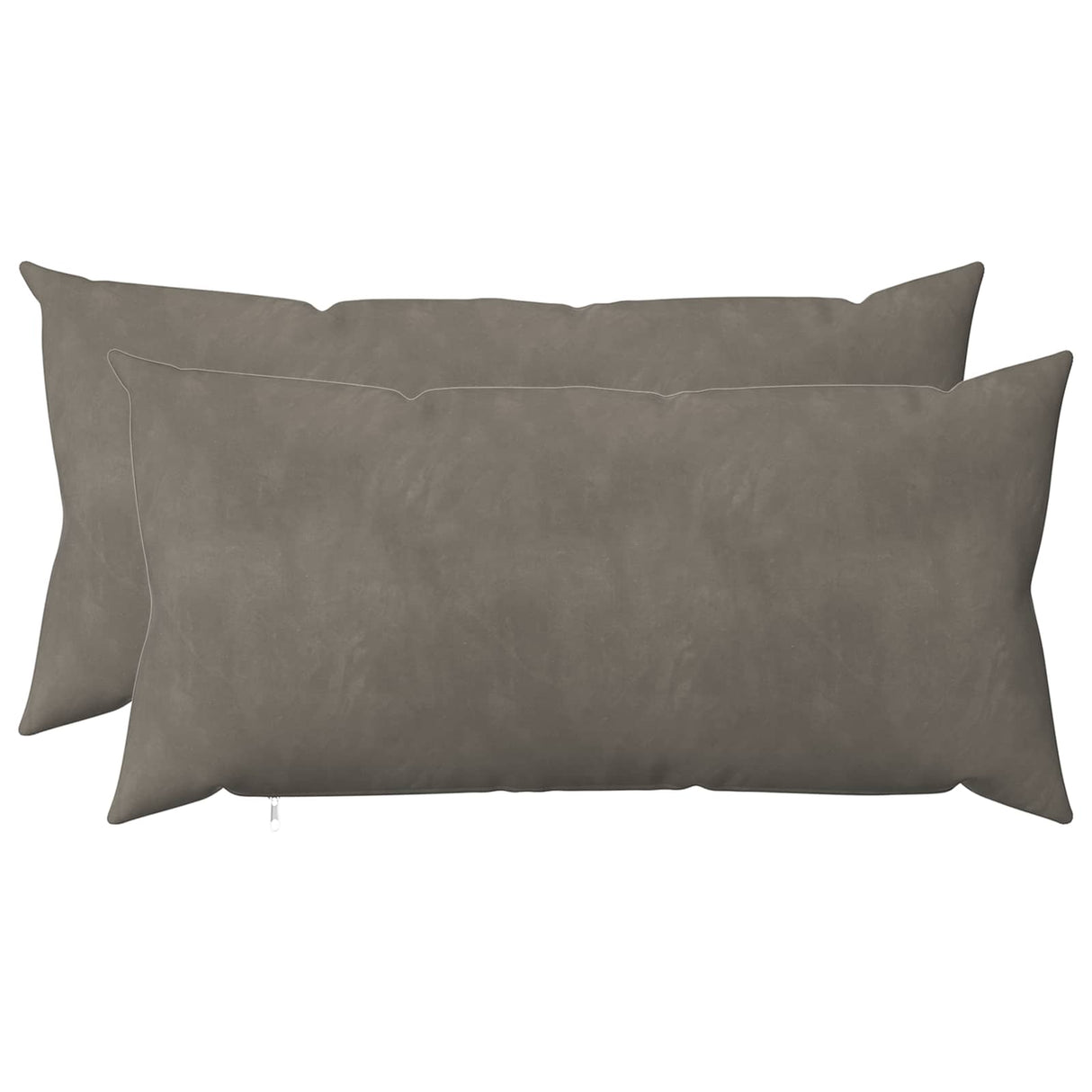 Cushion with Pillow HEERLEN 2 pcs Light Grey Velvet