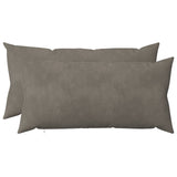 Cushion with Pillow HEERLEN 2 pcs Light Grey Velvet