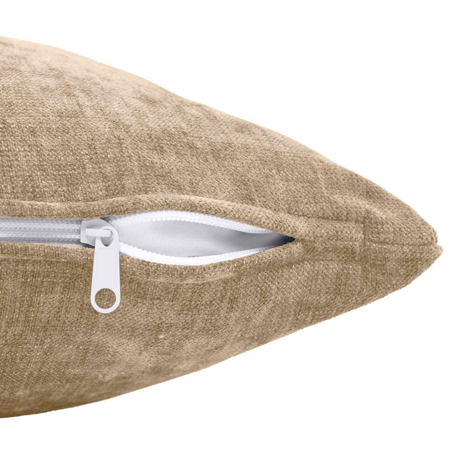 Throw Pillow HEERLEN Taupe 40 x 145 cm Chenille Fabric