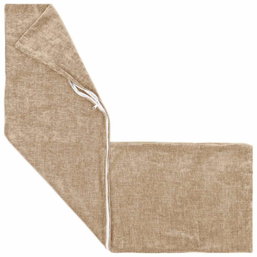 Throw Pillow HEERLEN Taupe 40 x 145 cm Chenille Fabric