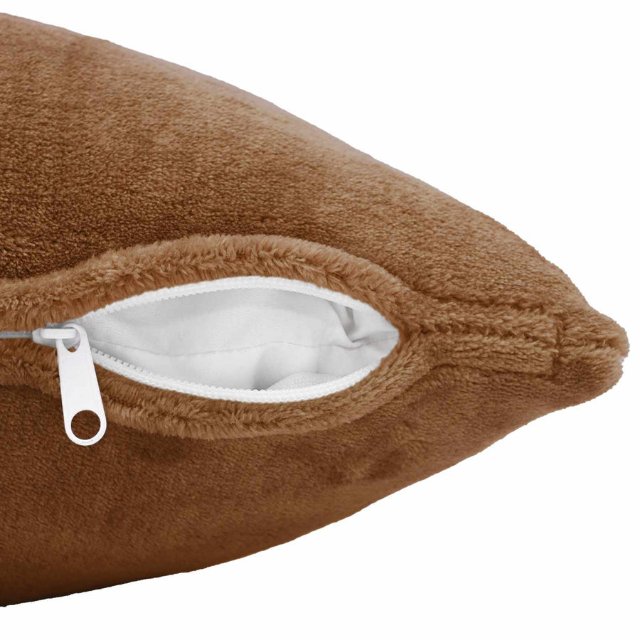Throw Pillow HEERLEN Light Brown 40 x 145 cm Flannel