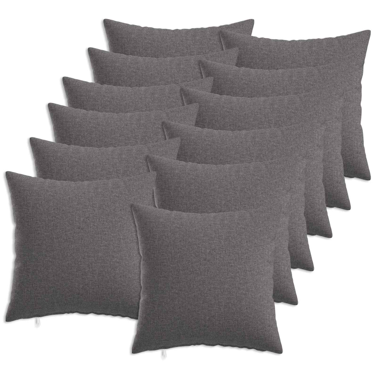 Cushion with Pillow HEERLEN 12 pcs Light Grey Fabric