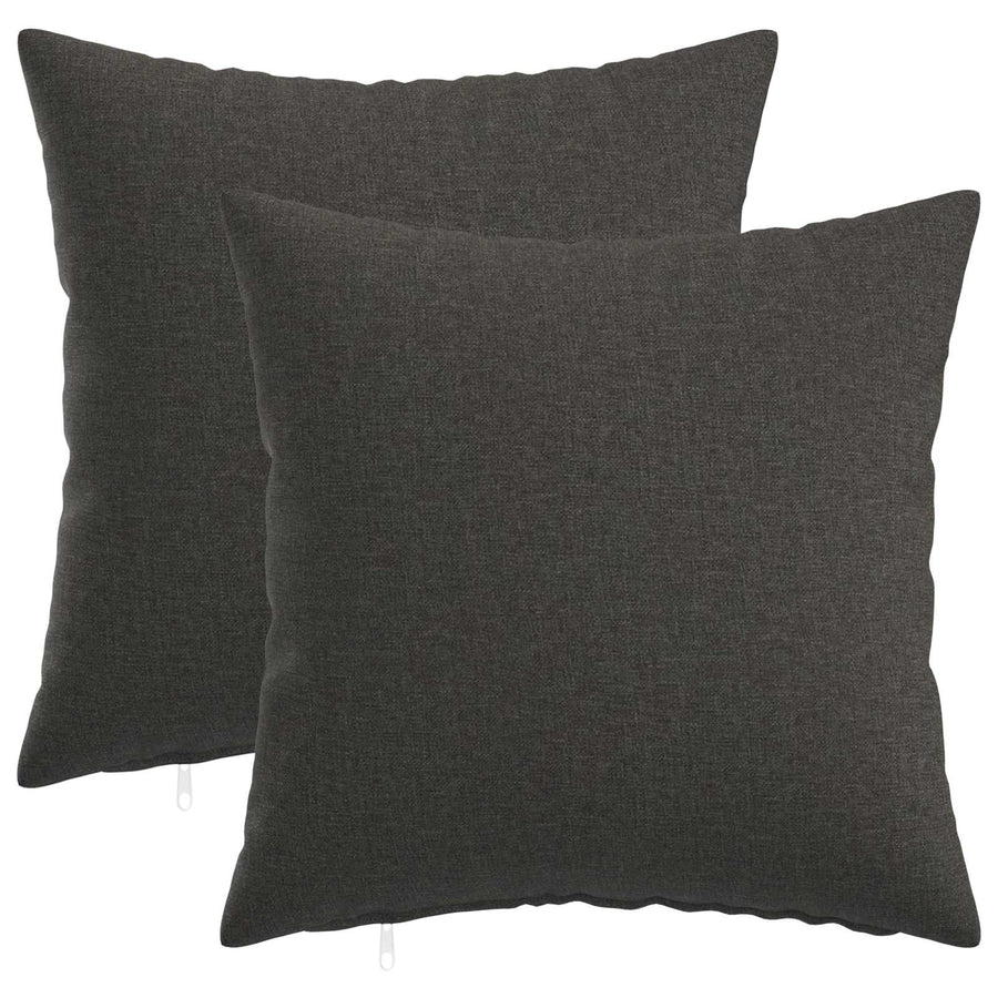 Cushion with Pillow HEERLEN 2 pcs Dark Grey Fabric