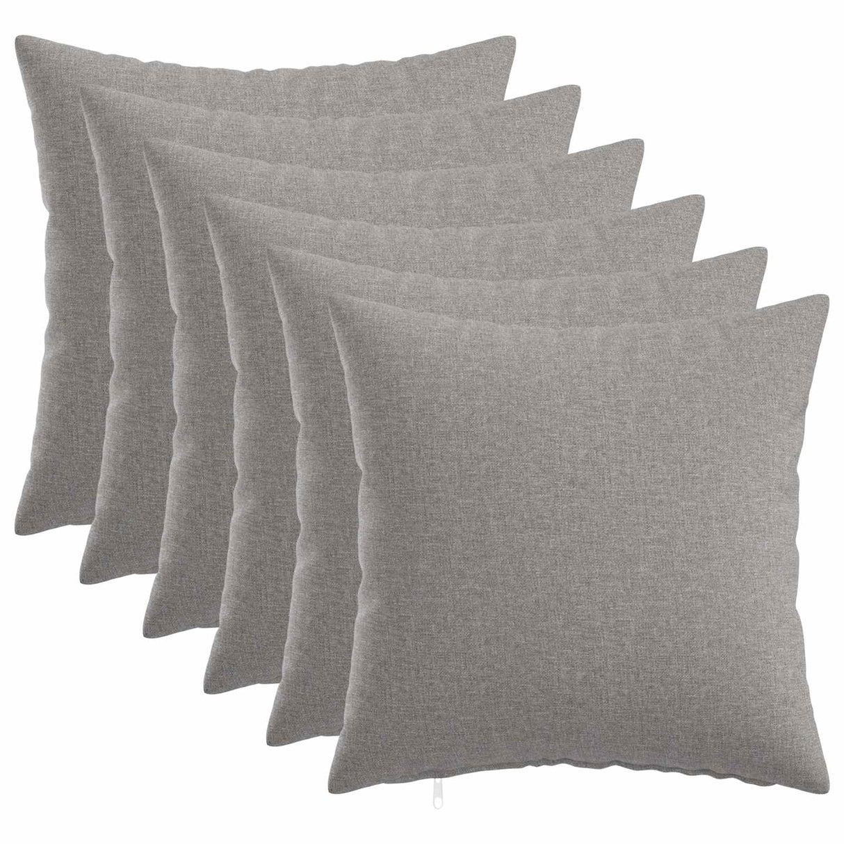 Cushion with Pillow HEERLEN 6 pcs Cloud Grey Fabric