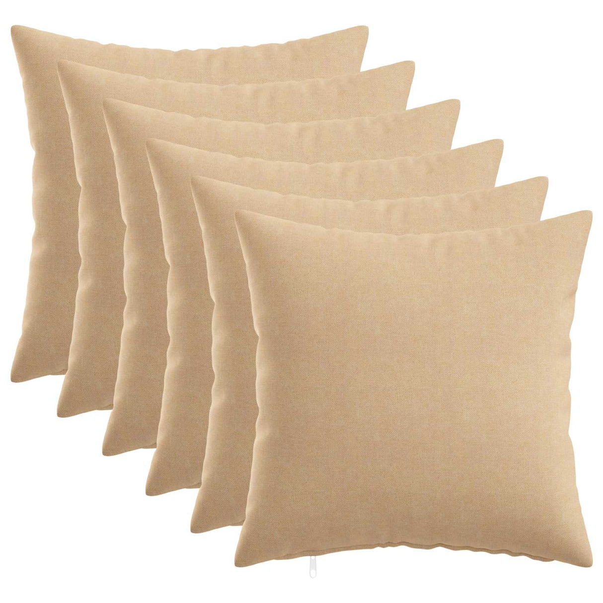 Cushion with Pillow HEERLEN 6 pcs Cream Fabric
