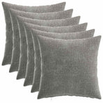 Throw Pillow 6 pcs HEERLEN Dark Grey 45 x 45 cm Chenille Fabric