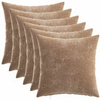 Throw Pillow 6 pcs HEERLEN Brown 45 x 45 cm Chenille Fabric