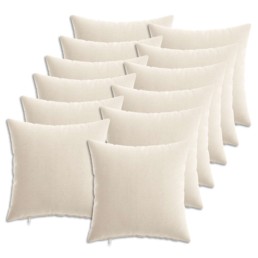 Cushion 12 pcs HEERLEN Cream 45 x 45 cm Chenille Fabric
