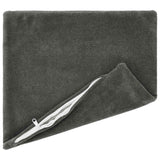 Cushion with Pillow HEERLEN 2 pcs Anthracite Microfiber Fleece - Side View