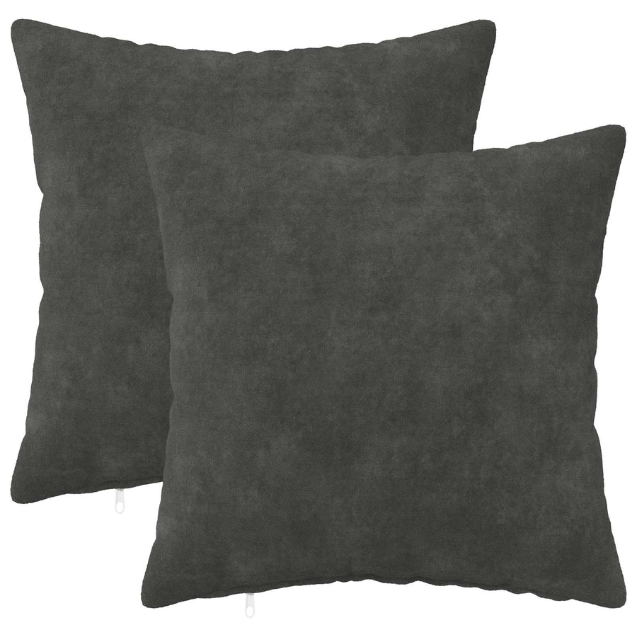 Cushion 2 pcs HEERLEN Anthracite 45 x 45 cm Microfiber Fleece