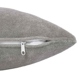 Cushion with Pillow HEERLEN 2 pcs Light Grey Microfiber Fleece
