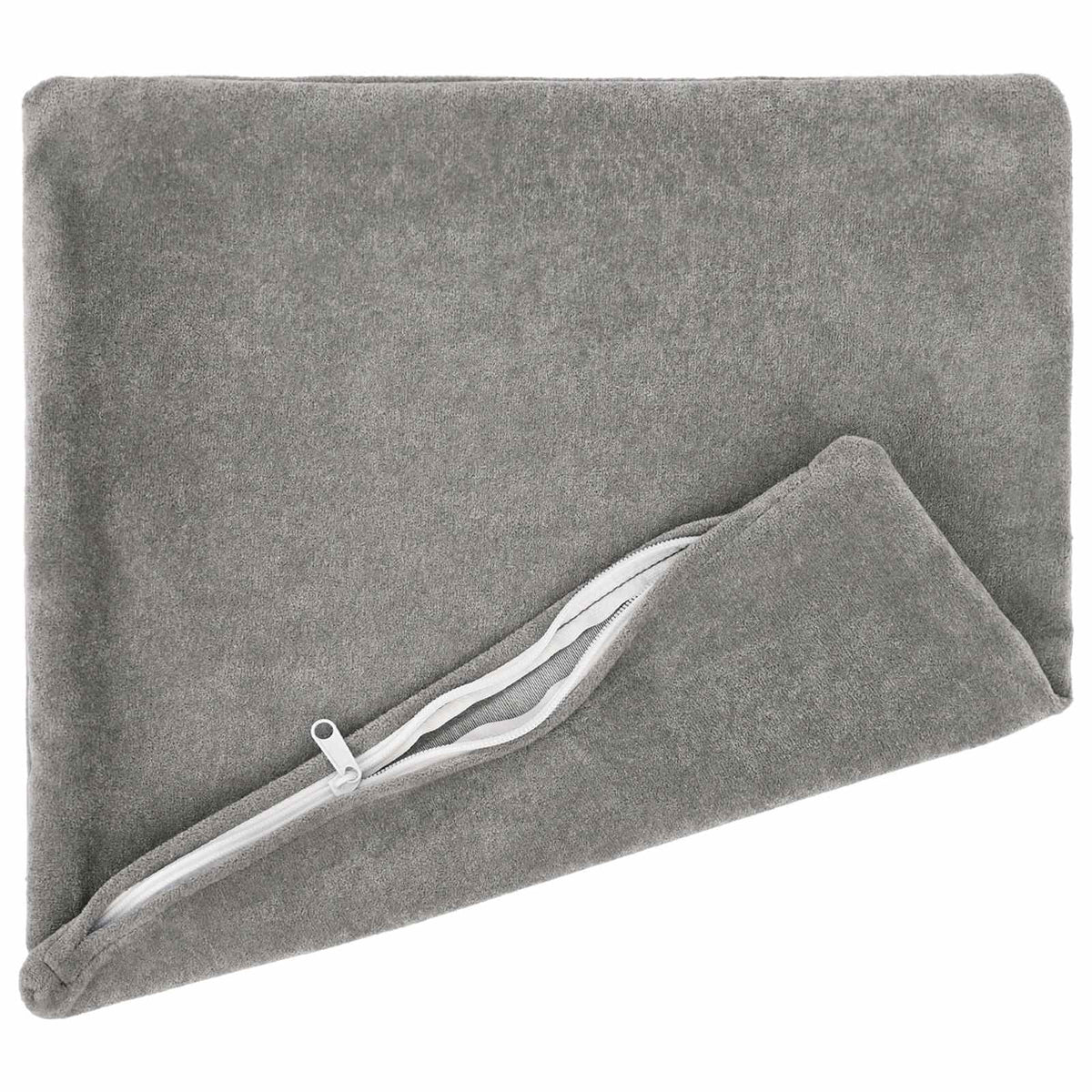 Cushion with Pillow HEERLEN 2 pcs Light Grey Microfiber Fleece