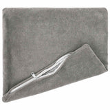 Cushion with Pillow HEERLEN 2 pcs Light Grey Microfiber Fleece - Side View