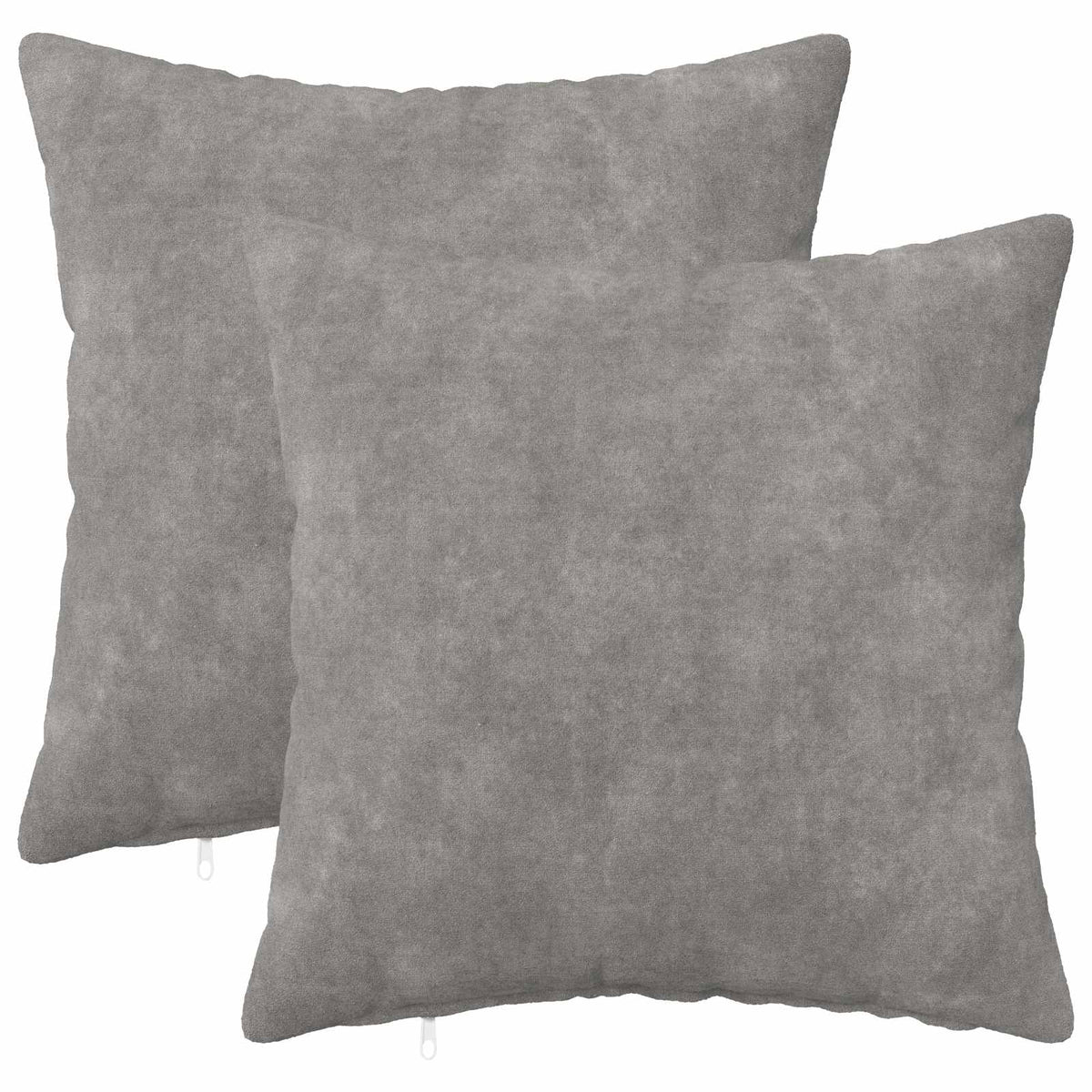 Cushion with Pillow HEERLEN 2 pcs Light Grey Microfiber Fleece