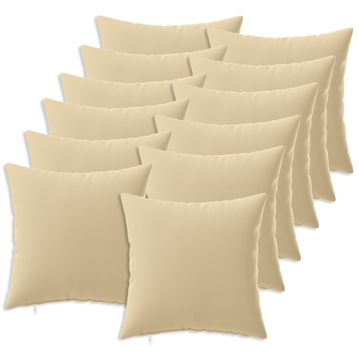 Cushion with Pillow HEERLEN 12 pcs Beige Polyester
