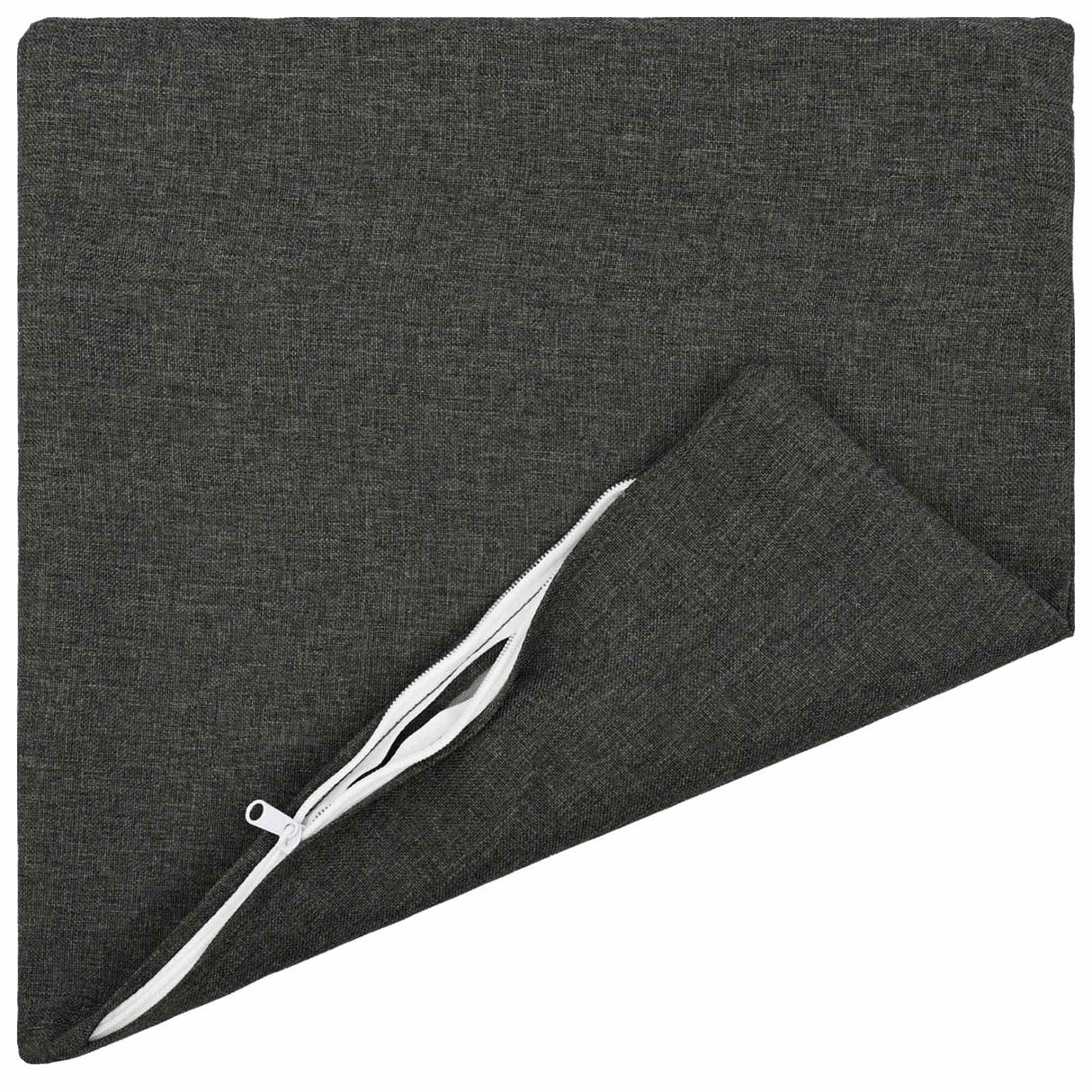 Cushion with Pillow HEERLEN 2 pcs Dark Grey Fabric