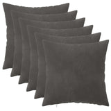 Cushion with Pillow HEERLEN 6 pcs Dark Grey Velvet