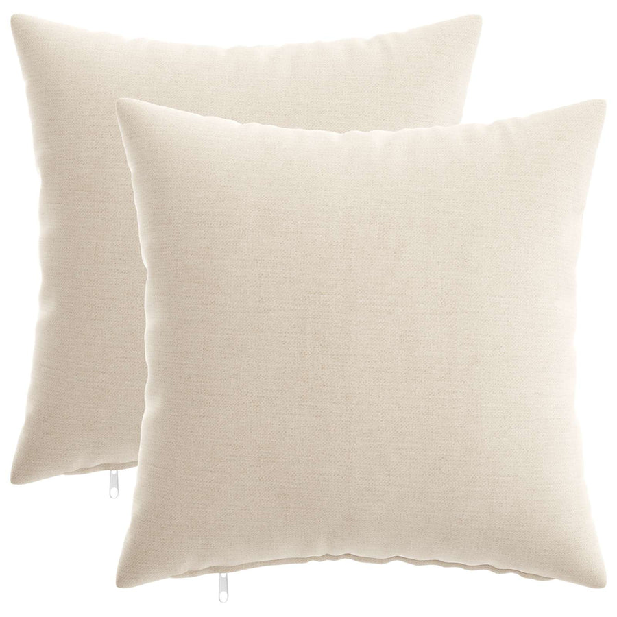 Throw Pillow 2 pcs HEERLEN Cream 50 x 50 cm Chenille Fabric