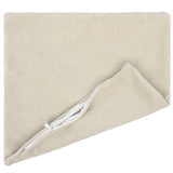 Cushion with Pillow HEERLEN 2 pcs Cream Microfiber Fleece - Side View