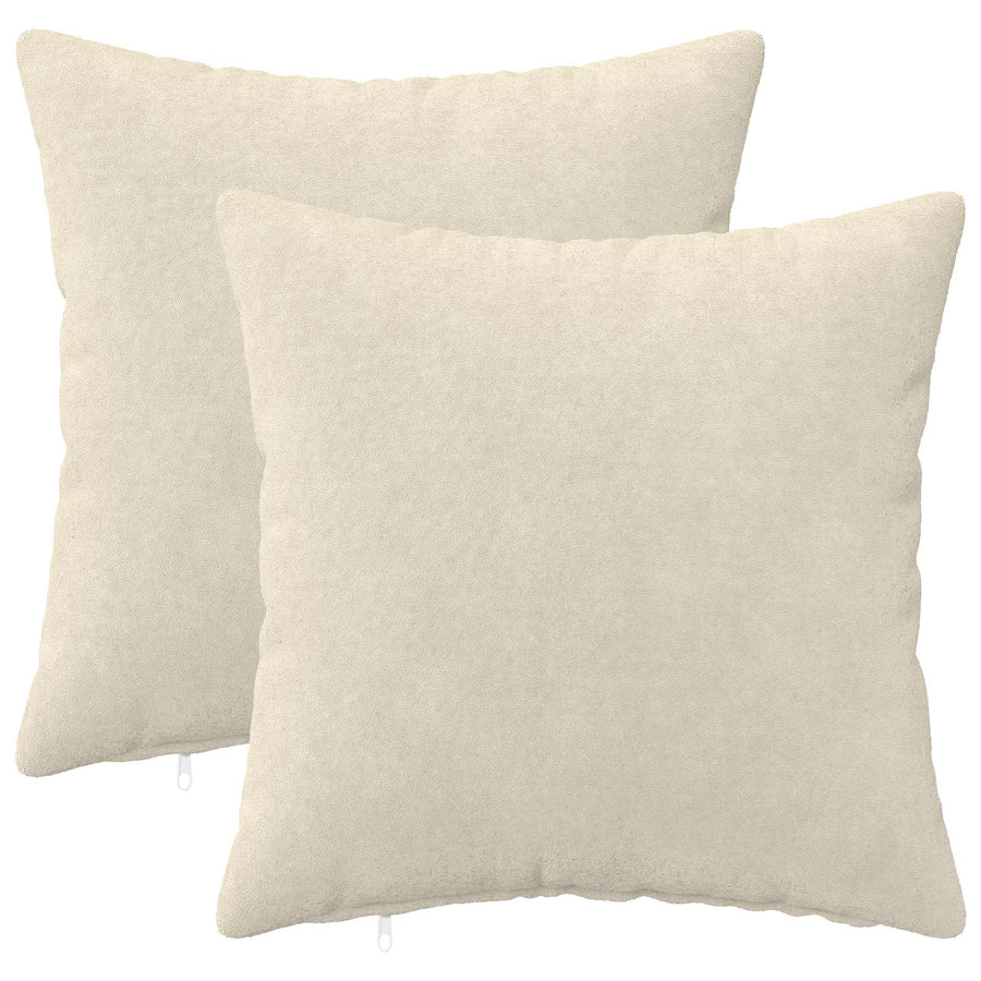 Cushion 2 pcs HEERLEN Cream 50 x 50 cm Microfiber Fleece