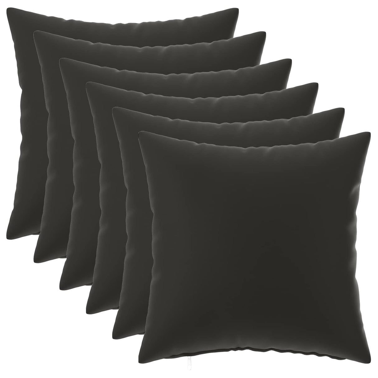Cushion with Pillow HEERLEN 6 pcs Black Polyester