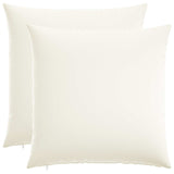 Cushion with Pillow HEERLEN 2 pcs White Fabric