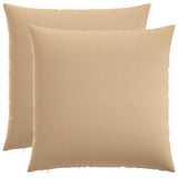 Cushion with Pillow HEERLEN 2 pcs Cream Fabric