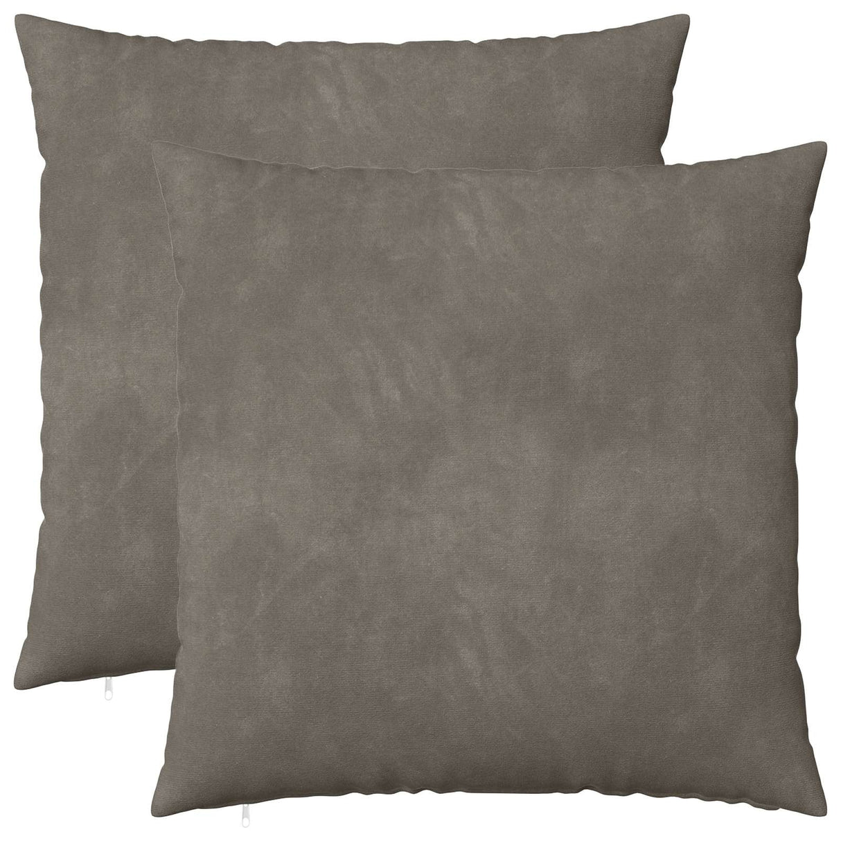Cushion with Pillow HEERLEN 2 pcs Light Grey Velvet