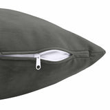 Cushion with Pillow HEERLEN 2 pcs Dark Grey Velvet