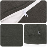 Cushion with Pillow HEERLEN 6 pcs Dark Grey Fabric