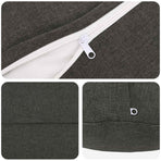 Cushion with Pillow HEERLEN 6 pcs Dark Grey Fabric