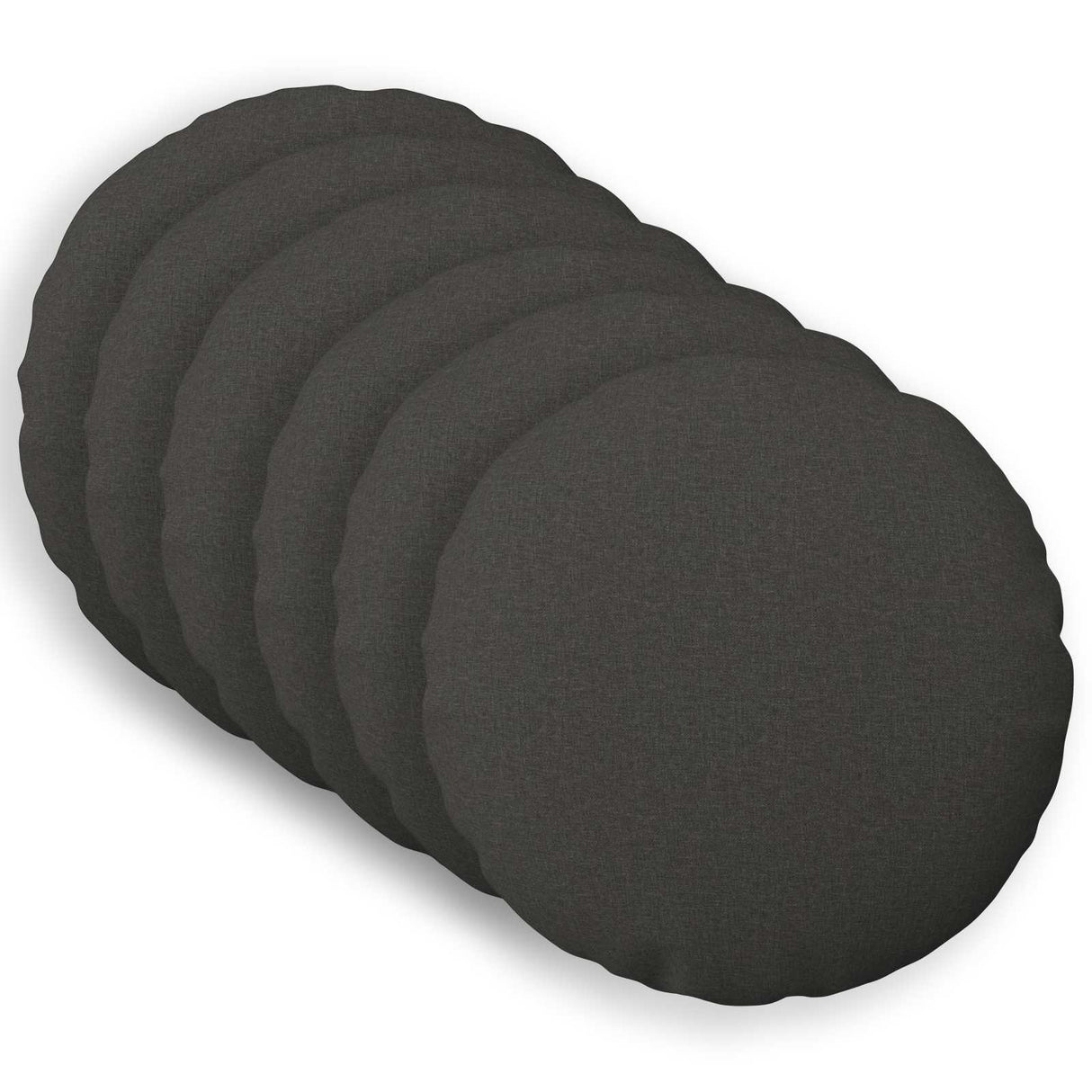 Cushion with Pillow HEERLEN 6 pcs Dark Grey Fabric
