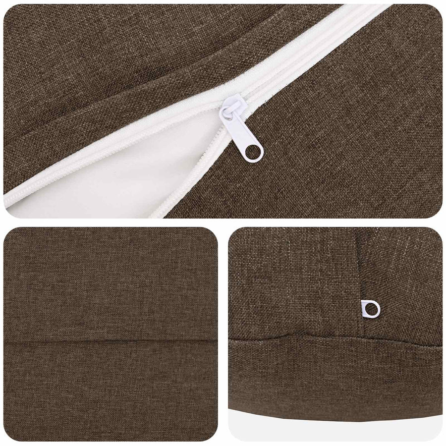 Cushion with Pillow HEERLEN 6 pcs Taupe Fabric
