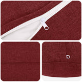 Cushion with Pillow HEERLEN 2 pcs Wine Red Fabric - Top-Down View