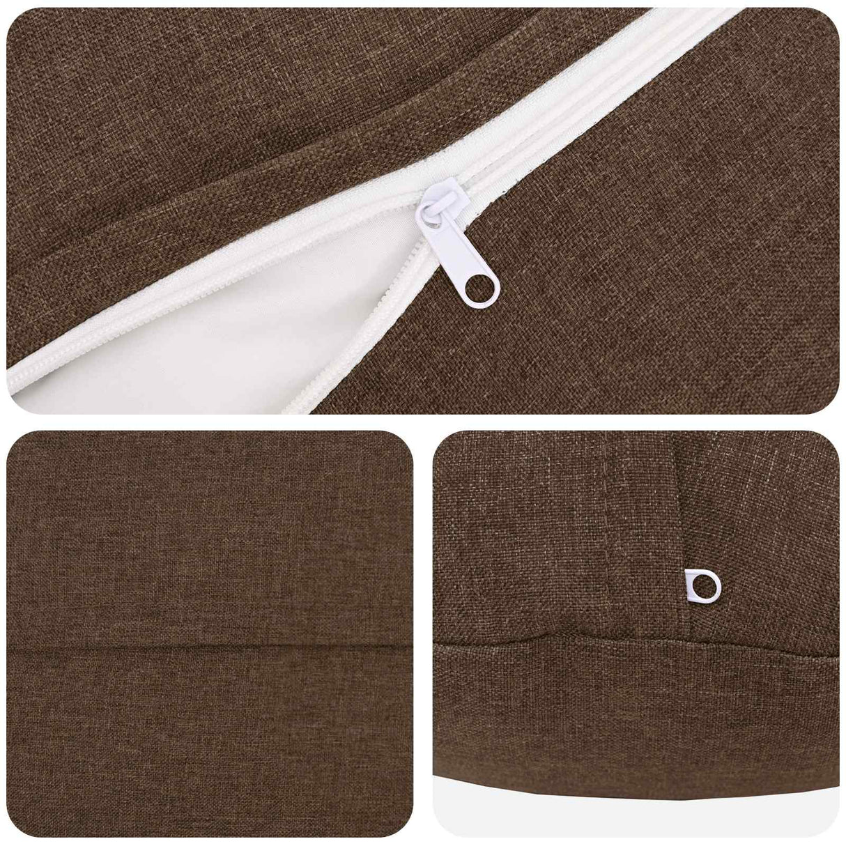Cushion with Pillow HEERLEN 6 pcs Brown Fabric