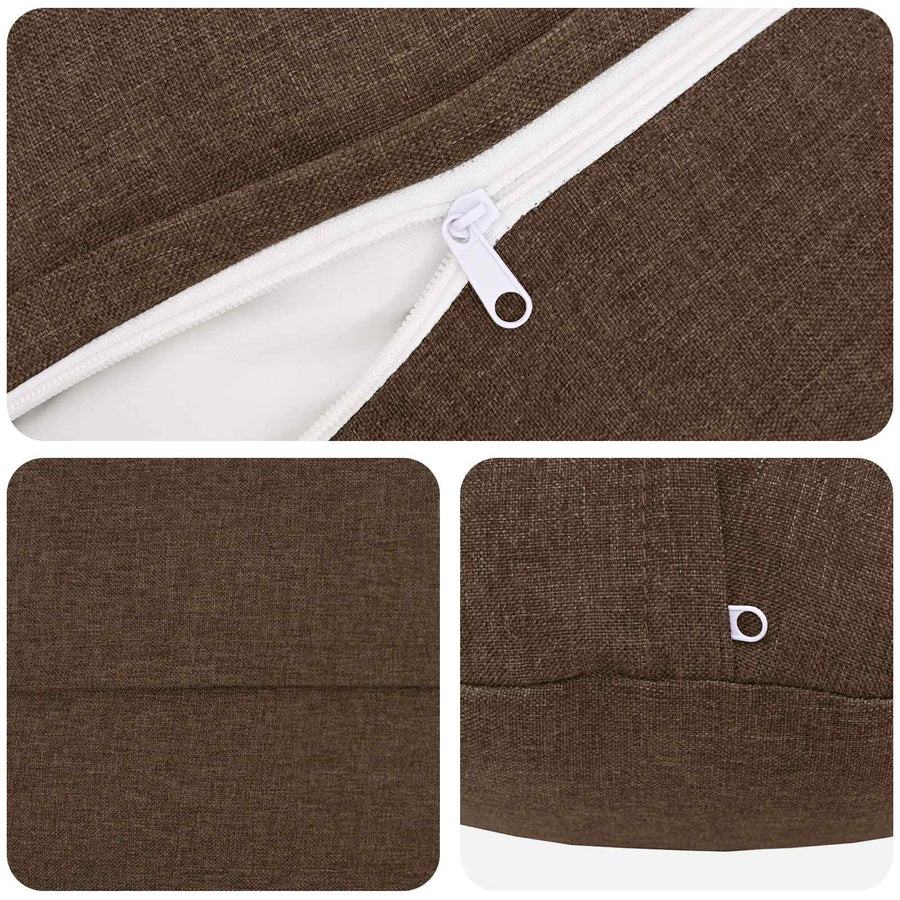 Throw Pillow 6 pcs HEERLEN Brown Ø 40 cm Fabric