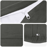 Cushion with Pillow HEERLEN 2 pcs Dark Grey Velvet