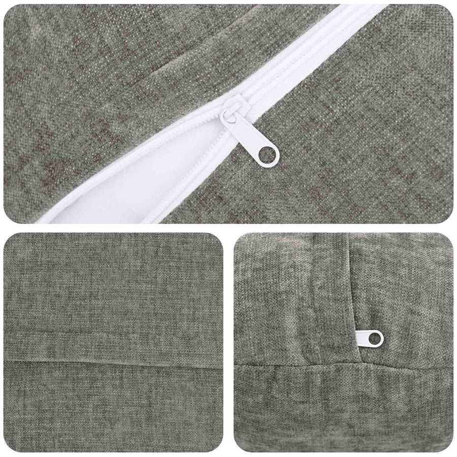Throw Pillow 2 pcs HEERLEN Dark Grey Dia. 40 cm Chenille Fabric