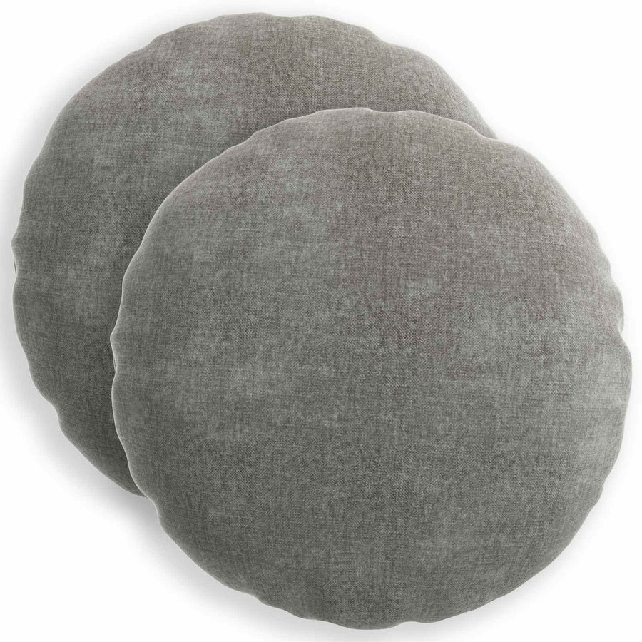 Throw Pillow 2 pcs HEERLEN Dark Grey Dia. 40 cm Chenille Fabric