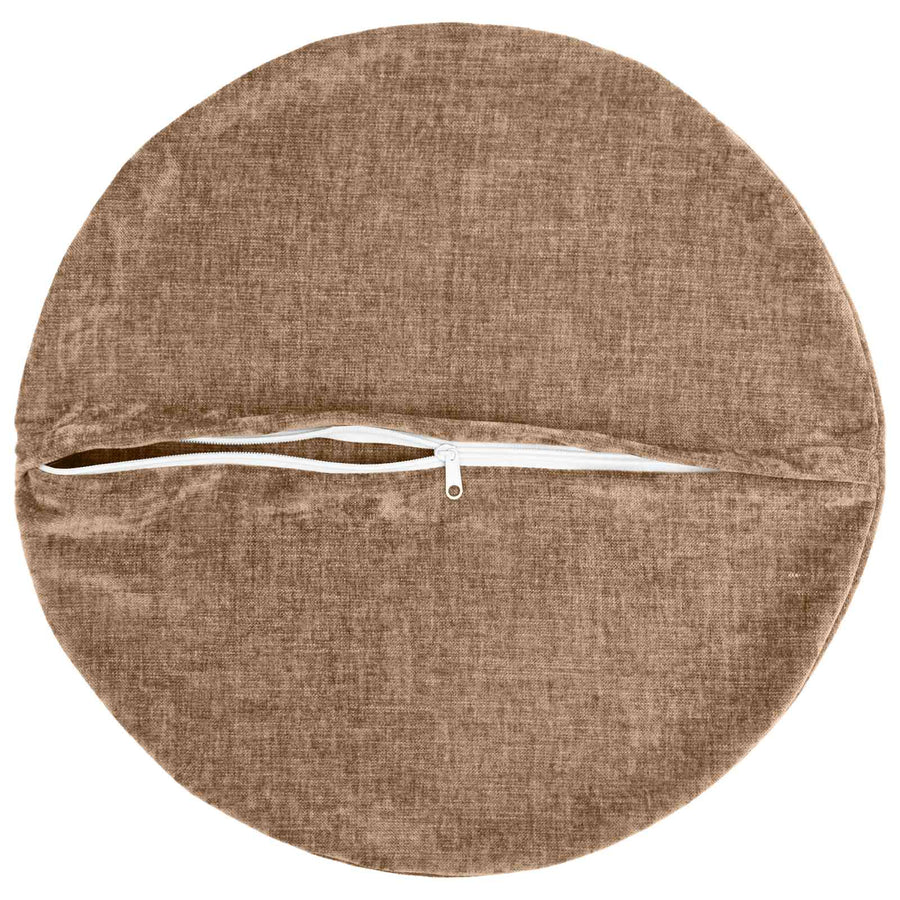Throw Pillow 2 pcs HEERLEN Brown Dia. 40 cm Chenille Fabric