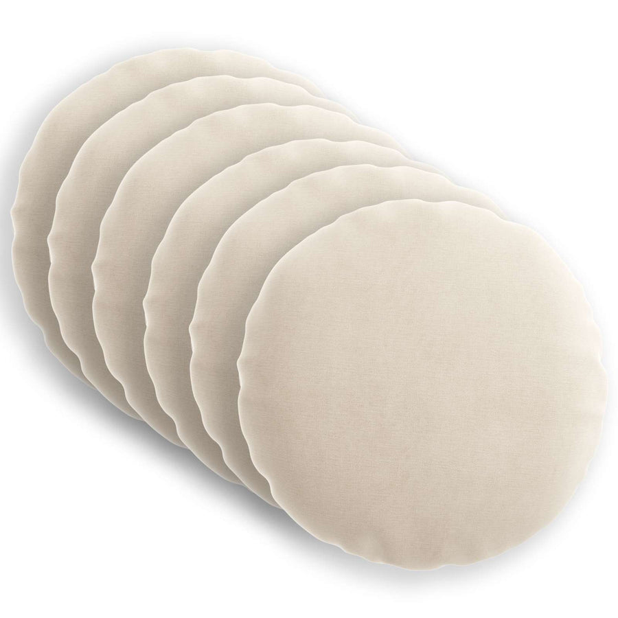 Throw Pillow 6 pcs HEERLEN Cream Dia. 40 cm Chenille Fabric